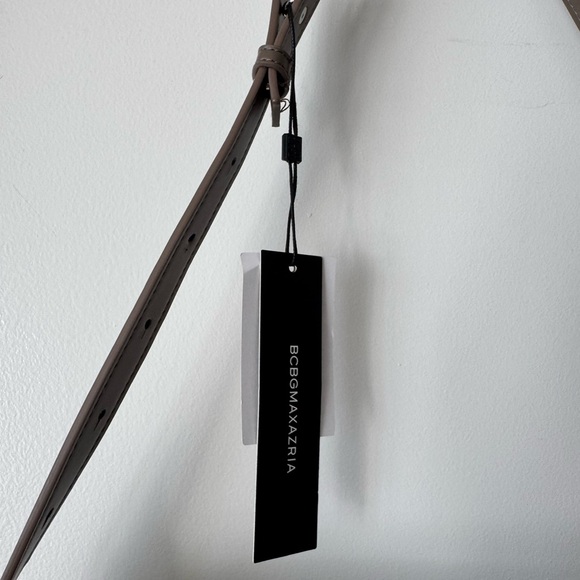 BCBGMaxAzria Taupe Shoulder Strap Funnel Flap Bag - Picture 3 of 7